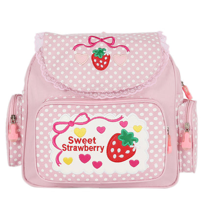 Sacs à dos Sweet Lady Cute Fruit Strawberry brodés pour femmes