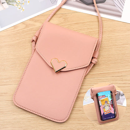 Women's Transparent Touch Screen Mobile Simple Hasp Phone Bags