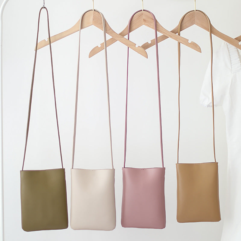 Solid Color Vertical Mobile Simple Macaron Crossbody Bags