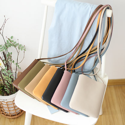 Solid Color Vertical Mobile Simple Macaron Crossbody Bags