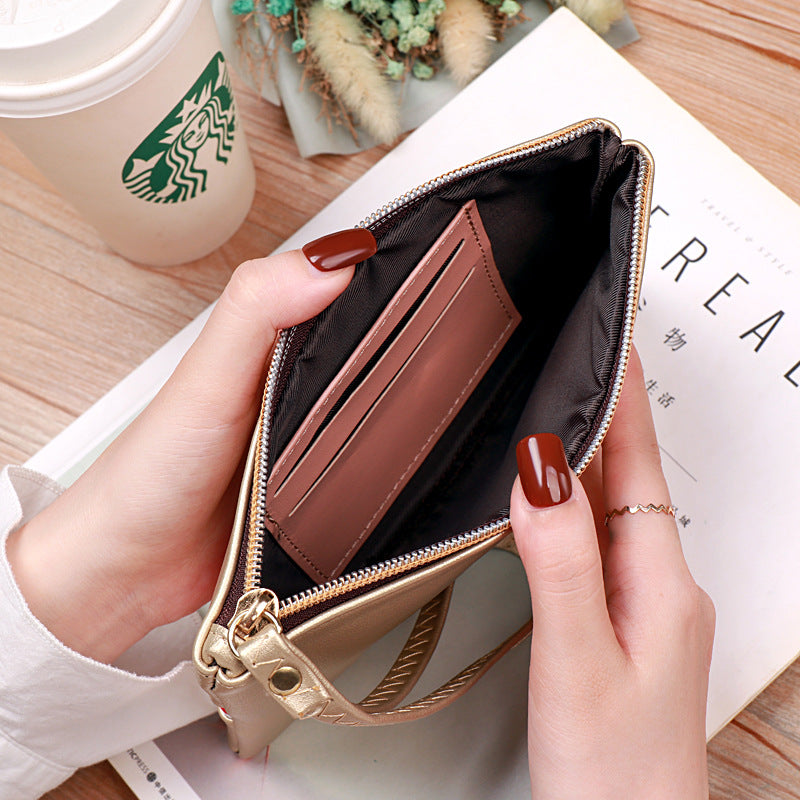 Women's Versatile Vintage Zipper Mobile Clutch Ladies Wallets