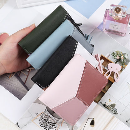 Women's Short Zipper Female Korean Style Stitching Ladies Wallets