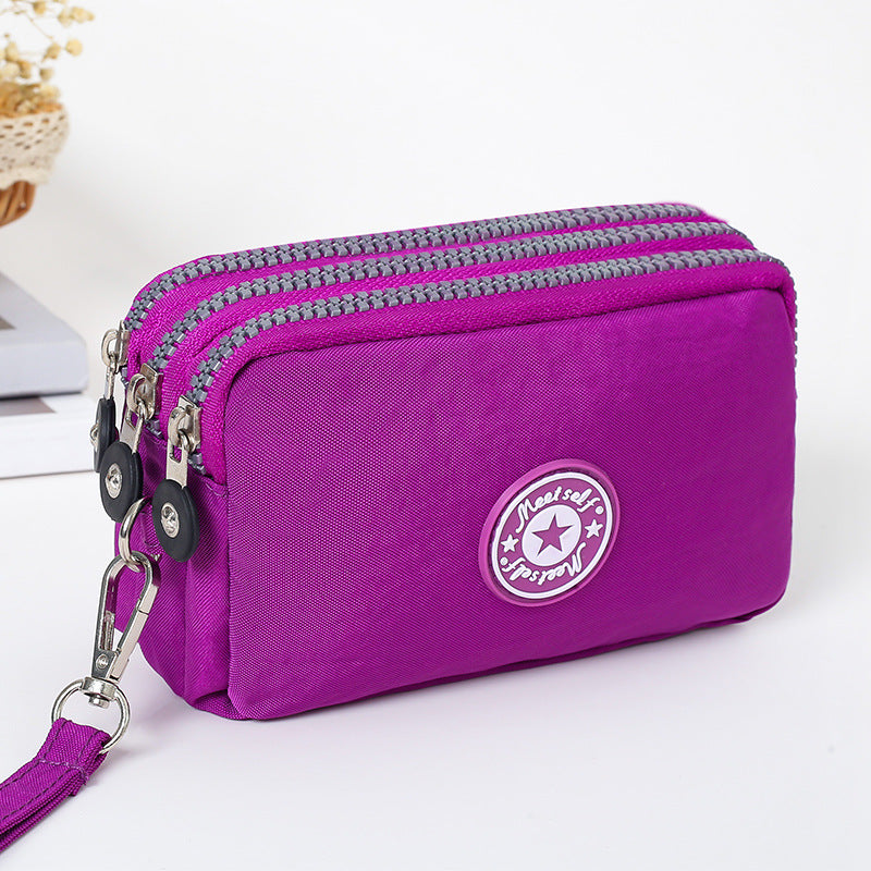 Style Flow Solid Color Frosted Triple Coin Purses