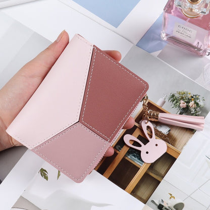 Women's Short Zipper Female Korean Style Stitching Ladies Wallets