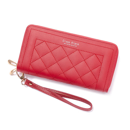 Women's Long Simple Fashion Double Zipper Mobile Ladies Wallets