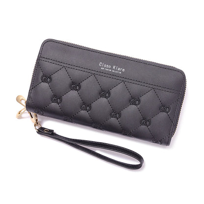 Women's Long Simple Fashion Double Zipper Mobile Ladies Wallets