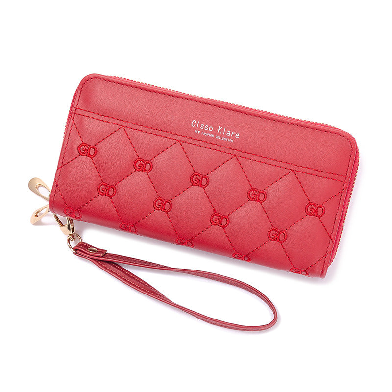 Women's Long Simple Fashion Double Zipper Mobile Ladies Wallets