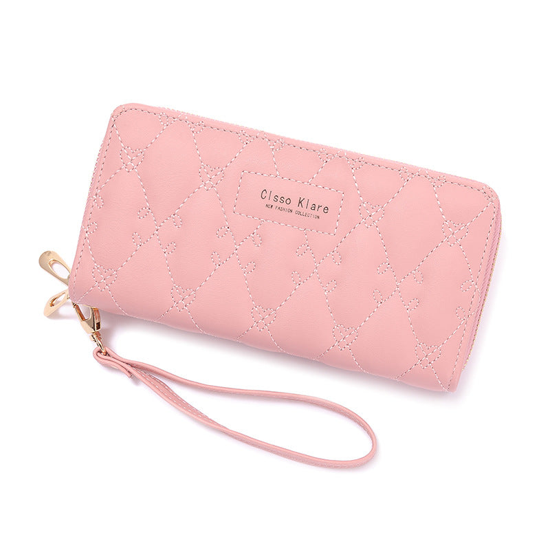 Women's Long Simple Fashion Double Zipper Mobile Ladies Wallets