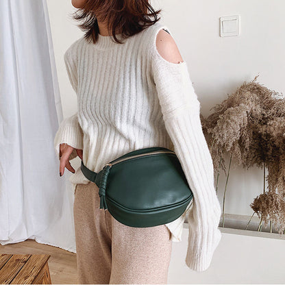 Women's Trendy Korean Leather Western Style Textured Waist Packs