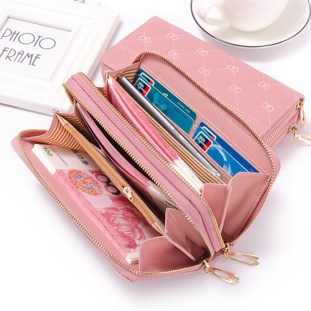 Women's Long Simple Fashion Double Zipper Mobile Ladies Wallets