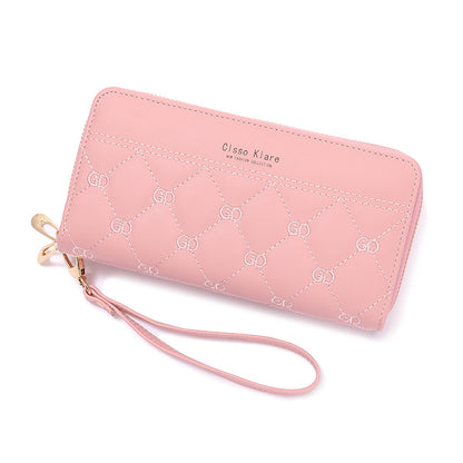 Women's Long Simple Fashion Double Zipper Mobile Ladies Wallets