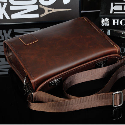 Men's Horse Leather Retro Double Screw Design Lock