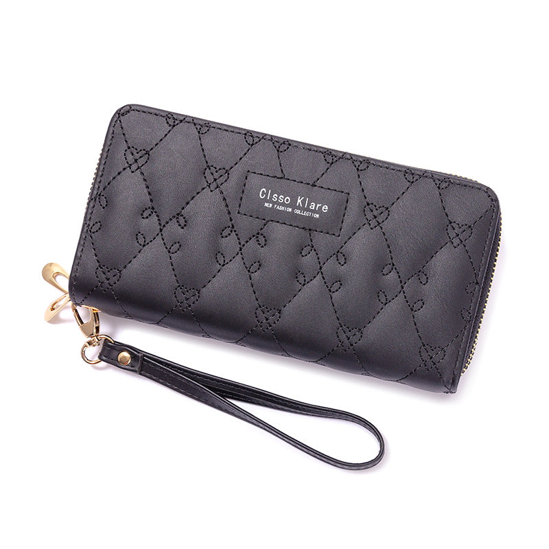 Women's Long Simple Fashion Double Zipper Mobile Ladies Wallets