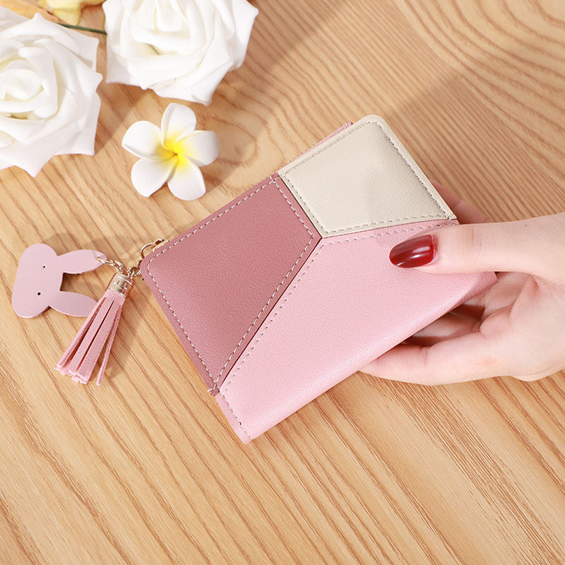 Women's Short Zip Korean Style Tassel Simple Ladies Wallets