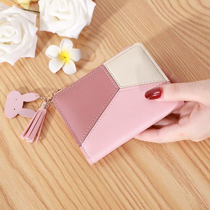 Women's Short Zip Korean Style Tassel Simple Ladies Wallets