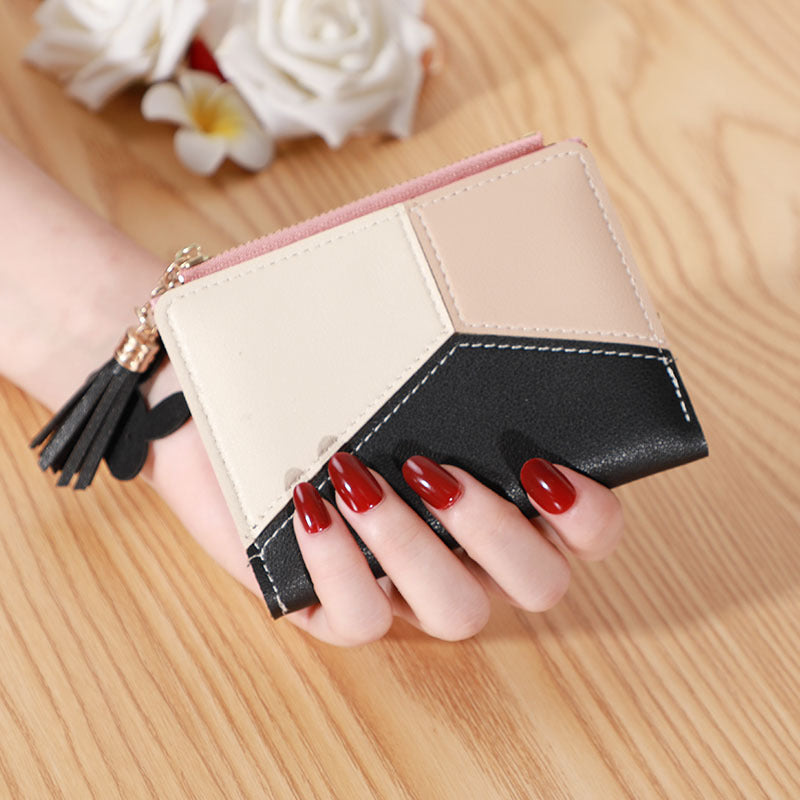 Women's Short Zip Korean Style Tassel Simple Ladies Wallets