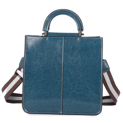 Women's Stitching Leather Fashion Style Cowhide Handbags