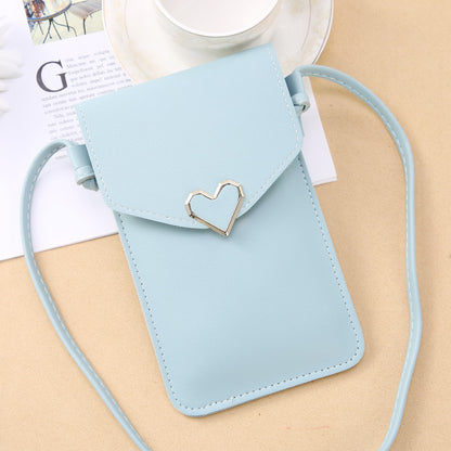 Fashion Transparent Touch Screen Mobile Female Retro Solid Phone Bags