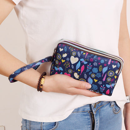 Durable Women's Long Clutch Fabric Zip Handbags