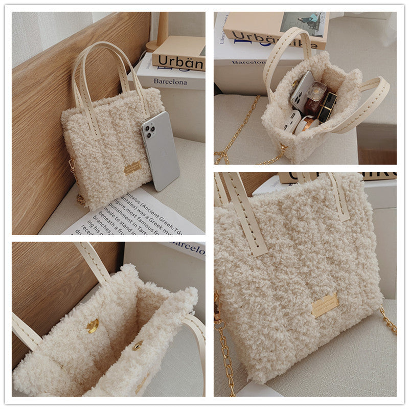 Women's Diy Mesh Woven Homemade Plush Fashion Bags