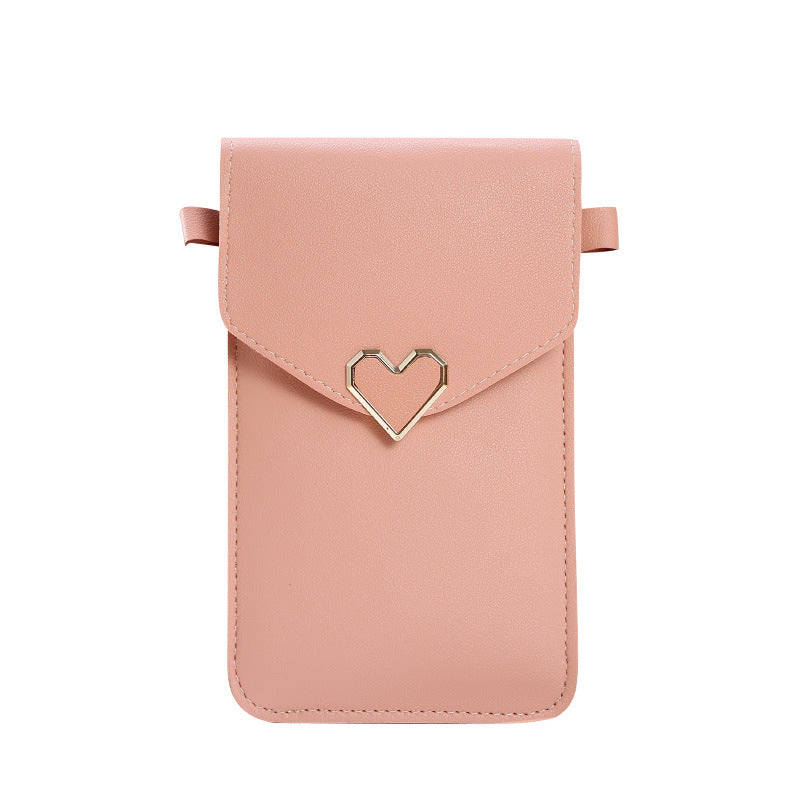 Fashion Transparent Touch Screen Mobile Female Retro Solid Phone Bags