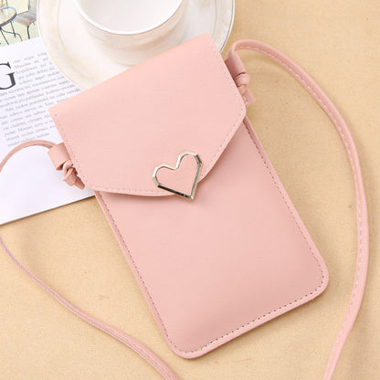 Fashion Transparent Touch Screen Mobile Female Retro Solid Phone Bags