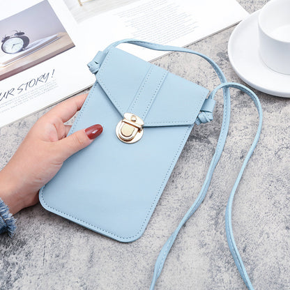 Women's Fashion Leather Touch Screen Mobile Retro Phone Bags