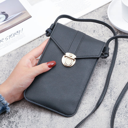 Women's Fashion Leather Touch Screen Mobile Retro Phone Bags