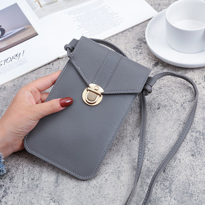 Women's Fashion Leather Touch Screen Mobile Retro Phone Bags