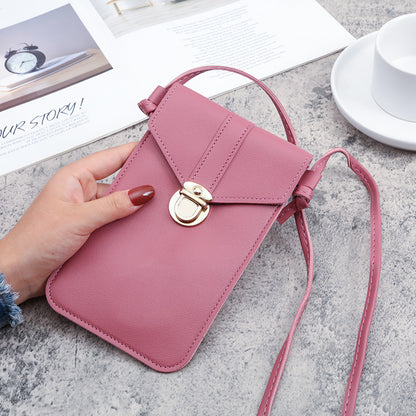 Women's Fashion Leather Touch Screen Mobile Retro Phone Bags