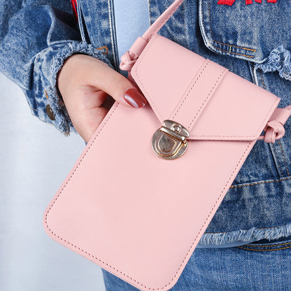 Women's Fashion Leather Touch Screen Mobile Retro Phone Bags