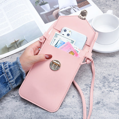 Women's Fashion Leather Touch Screen Mobile Retro Phone Bags