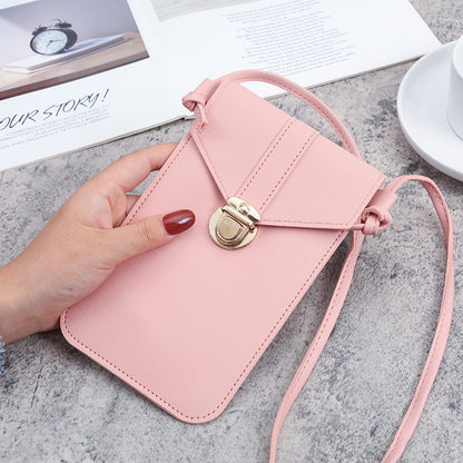 Women's Fashion Leather Touch Screen Mobile Retro Phone Bags