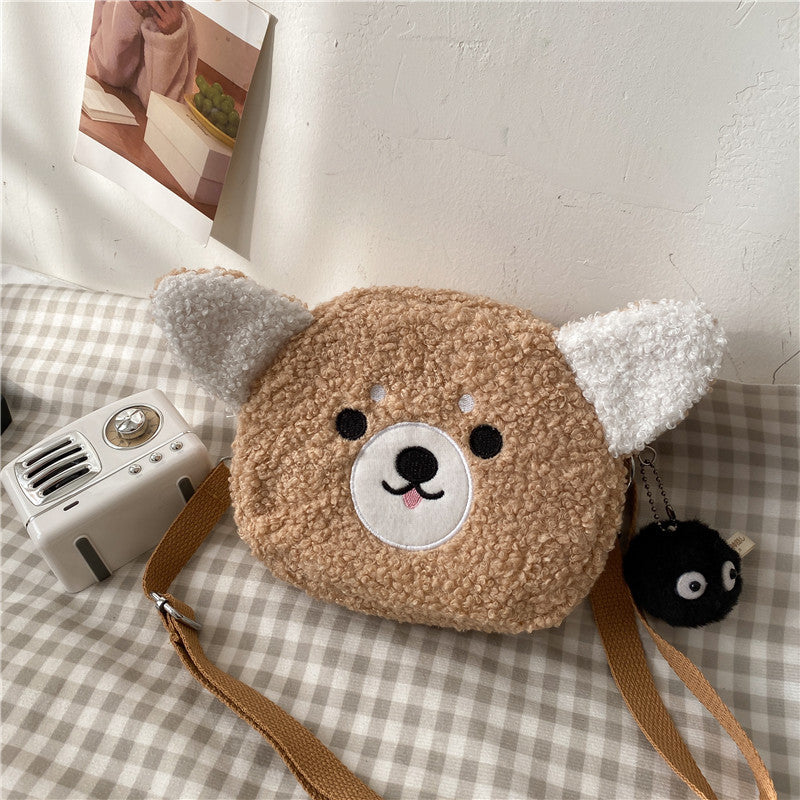 Wool Small Female Fashion Plush Cartoon Shoulder Bags