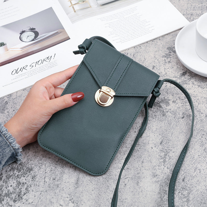 Women's Fashion Leather Touch Screen Mobile Retro Phone Bags