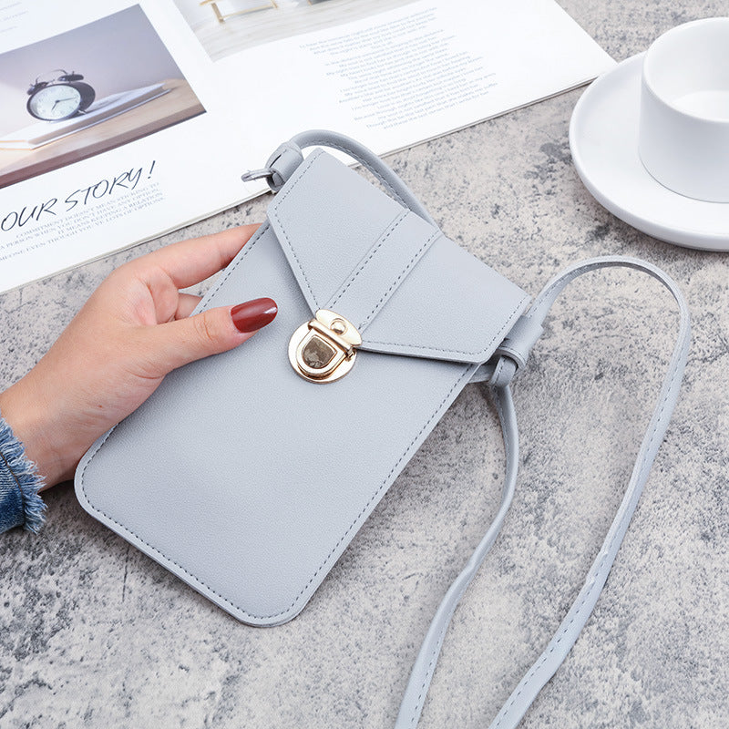 Women's Fashion Leather Touch Screen Mobile Retro Phone Bags