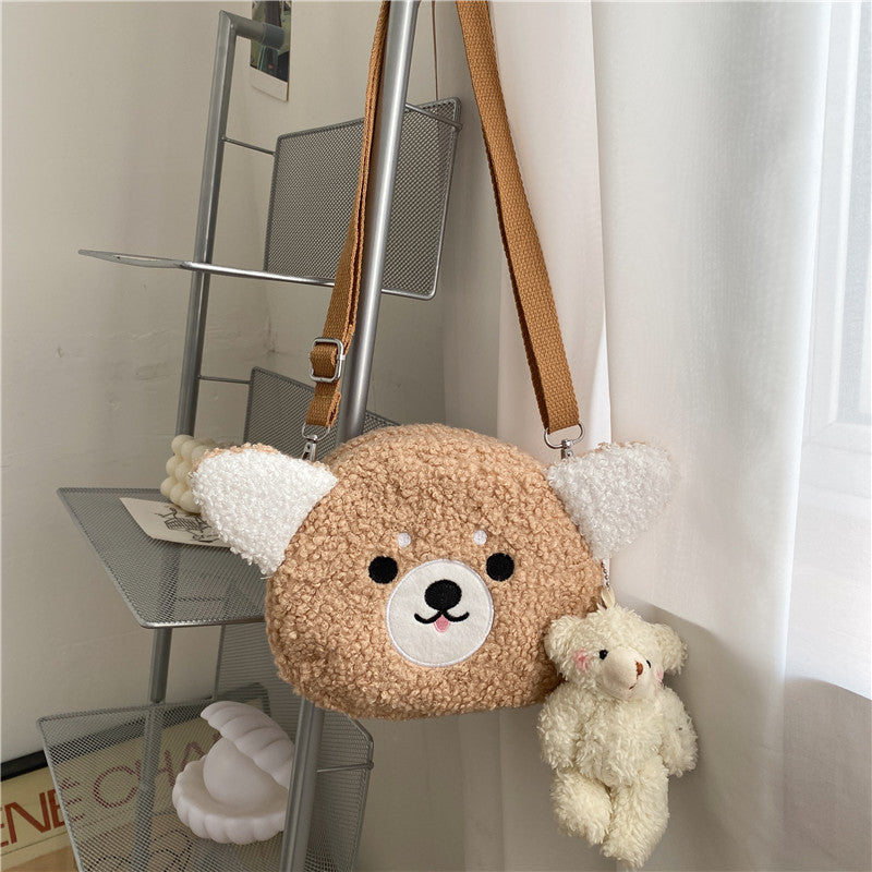 Wool Small Female Fashion Plush Cartoon Shoulder Bags