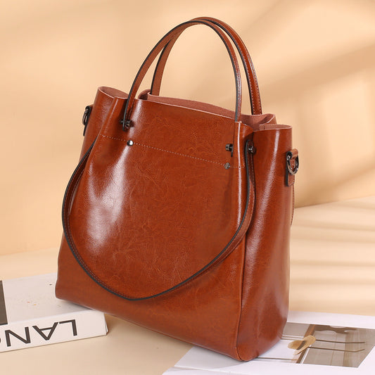 Women's Should Be Cowhide Leather Large Capacity Handbags