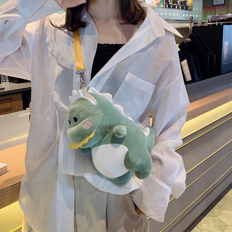 Plush Female Cute Dinosaur Stall Toy Crossbody Bags