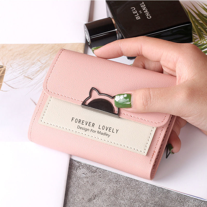 Women's Short Korean Style Fashionable Folding Personality Ladies Wallets