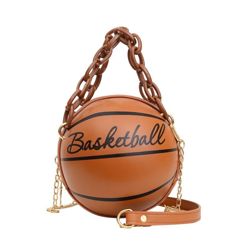 Women's Personalized Ball Trendy Chain Basketball Handbags