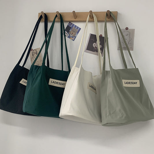 Women's Nylon Waterproof Canvas College Simple Hundred Cloth Bags