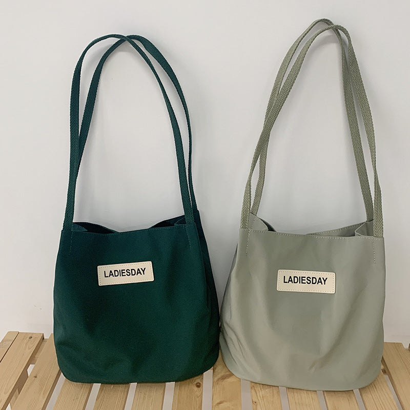 Women's Nylon Waterproof Canvas College Simple Hundred Cloth Bags