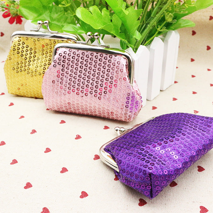 Comfortable Fresh Sequined Fabric Christmas Gifts Ladies Wallets