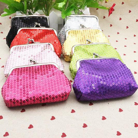 Comfortable Fresh Sequined Fabric Christmas Gifts Ladies Wallets