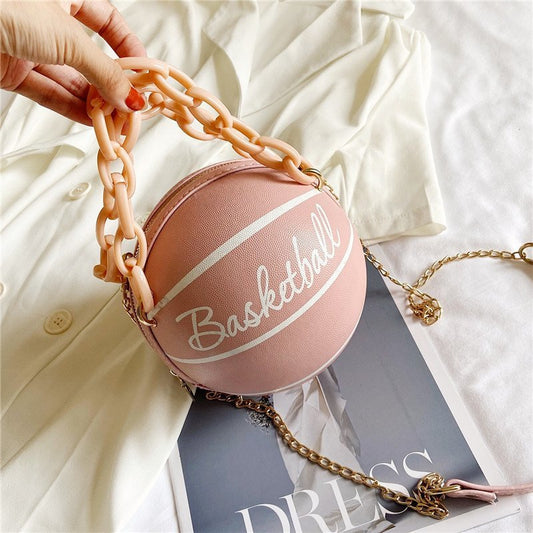 Women's Personalized Ball Trendy Chain Basketball Small Handbags