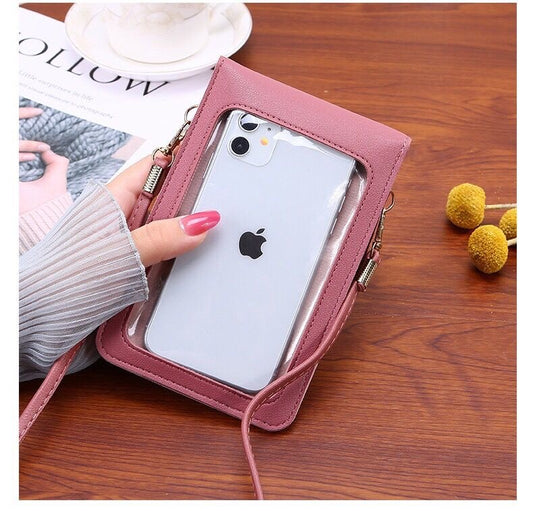 Women's Korean Fashion Color Contrast Vertical Mobile Phone Bags