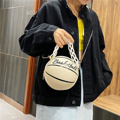 Women's Personalized Ball Trendy Chain Basketball Small Handbags