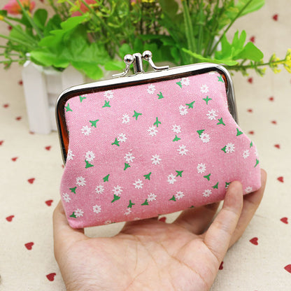 Women's Retro Rose Short Canvas Fabric Floral Ladies Wallets