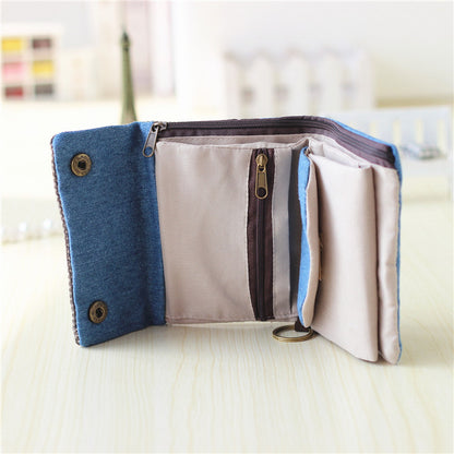 Women's & Men's & Creative Denim Canvas Simple For Ladies Wallets